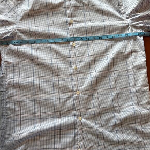 Michael Kors Men’s Plaid Dress Shirt Blue White 16/32-33 Airsoft - Picture 5 of 10